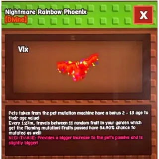 RAINBOW HATCHED PHOENIX FAST DELIVER