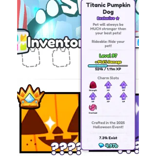 Titanic Pumpkin Dog ps99 | Pet simulator 99 titanic pet