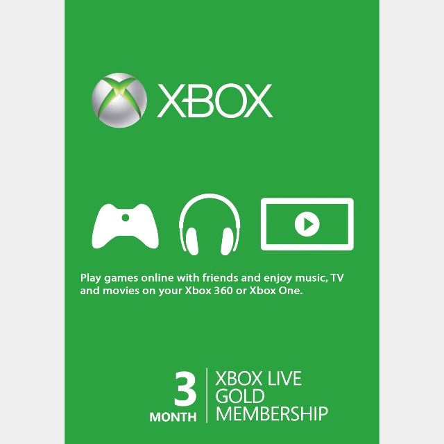 Xbox Live Gold 3 Month Global Xbox Gift Card Gift Cards Gameflip
