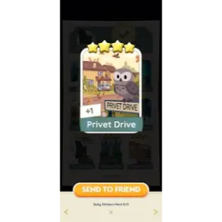 Privet Drive Monopoly Go Stickers