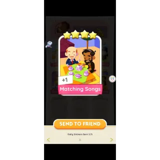 Matching Song Monopoly go Stickers