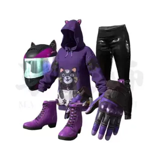 Purple meow meow costume set