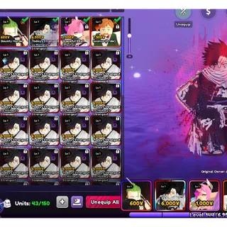 Anime Vanguards (AV) Global Account - 3 Monarchs + #1360 Serialized Today Strongest vs History Strongest (Gojo x Sukuna)