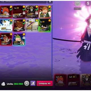 Anime Vanguards (AV) VNG Account - 10 Monarchs (Pain + Ainz + Escanor + Ichigo + Alucard + Kaguya + Rukia + Broly ..)