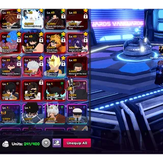 Anime Vanguards (AV) Global Account - 11 Monarchs (Ichigo, Madara, Alucard, Rukia, Kurumi+ Acheron ...) + Good Memorias