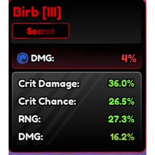Birb Familiars (III) Corrupted 106% - Anime Vanguard (AV)