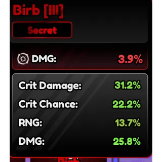 Birb Familiars (III) Corrupted 92.9% - Anime Vanguard (AV)