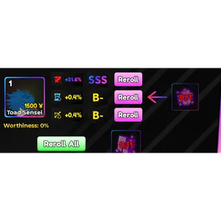 SSS DAMAGE 21.6% (DMG) STATS TRANFER - Anime Adventures (AA)