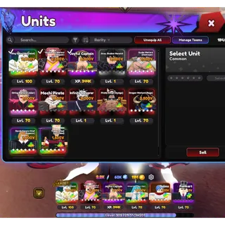 Universal Tower Defense (UTD) - 12 Ruler Meta (Sinbad, Luffy, Kaido, Roger, Jinwoo...) + 2200 Reroll | Account UTD