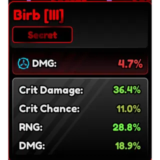 Birb Familiars (III) Corrupted 95.1% - Anime Vanguard (AV)