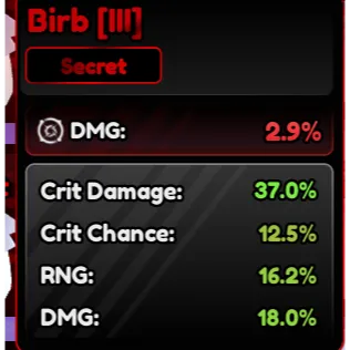 Birb Familiars (III) Corrupted 83.7% - Anime Vanguard (AV)