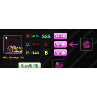 SSS DAMAGE 23.3% (DMG) STATS TRANFER - Anime Adventures (AA)