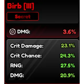 Birb Familiars (III) Corrupted 95.8% - Anime Vanguard (AV)