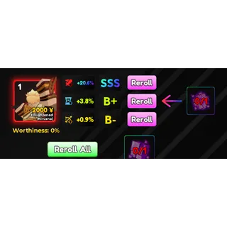 SSS DAMAGE 20.6% (DMG) STATS TRANFER - Anime Adventures (AA)