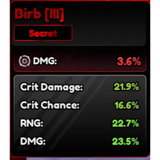 Birb Familiars (III) Corrupted 84.7% - Anime Vanguard (AV)