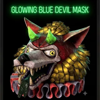 Glowing Blue Devil Mask