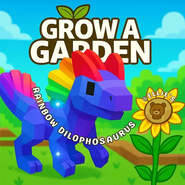 Rainbow Dilophosaurus - Grow a Garden Game Item - Gameflip