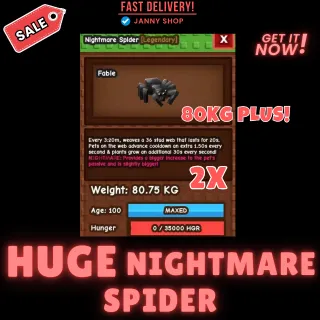 2x NIGHTMARE SPIDER 80kg plus !