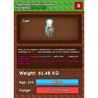 NIGHTMARE GHOSTLY HEADLESS HORSEMAN 60kg plus!