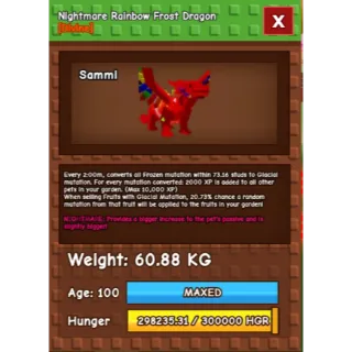 RAINBOW HATCHED FROST DRAGON 60KG PLUS!