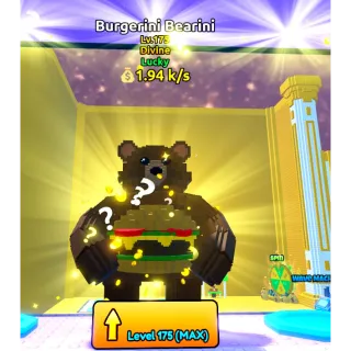 2x LUCKY BURGERINI BEARINI 1.94k/s ( LVL 175 ) - Escape Tsunami For Brainrots!