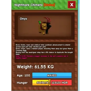 NIGHTMARE CHIMERA 60kg plus !