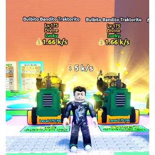 2x Lucky Bulbito Bandito Traktorito 1.66k/s ( LVL 175 ) - Escape Tsunami For Brainrots!