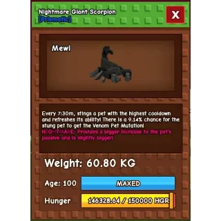 NIGHTMARE GIANT SCORPION 60kg ! 