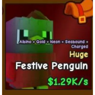 HUGE NEON Festive Penguin - Catch And Tame