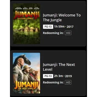 Jumanji: Welcome to the Jungle & The Next Level Movies Anywhere HD