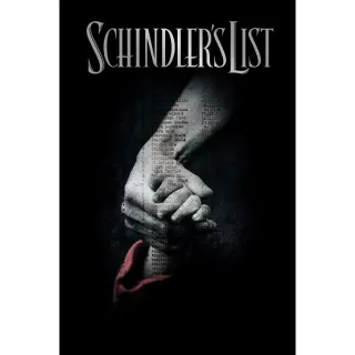 Schindler's List Movies Anywhere 4K UHD