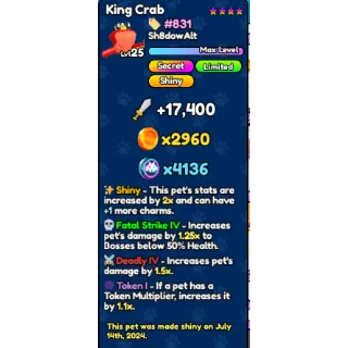 PET CATCHERS | SHINY KING CRAB