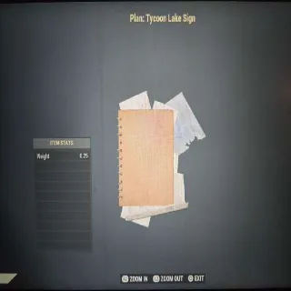 Tycoon Lake Sign Plan