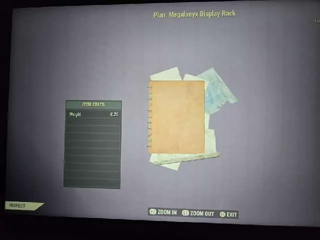 Fallout 76 Display Racks Megalonyx Display Rack Plan - Fallout 76 Game Item - Gameflip