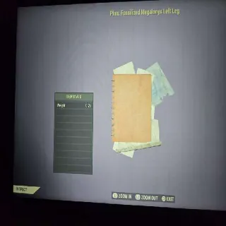 Fossilized Megalonyx Left Leg Plan