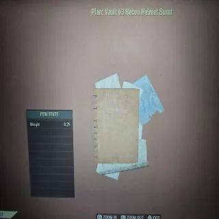 Vault 63 Recon Helmet Burnt Plan