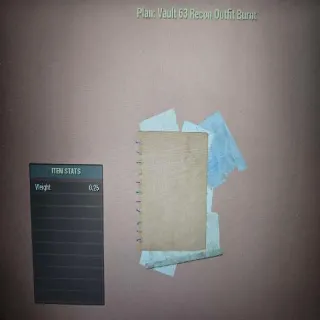Vault 63 Recon Outfit Burnt Plan