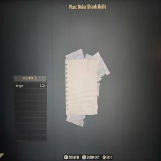 Nuka Shank Knife Plan
