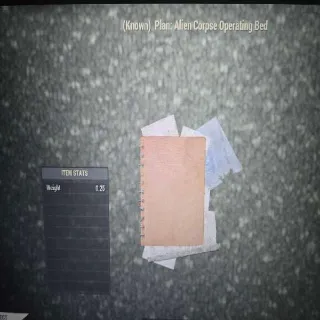 Alien Corpse Operating Bed Plan