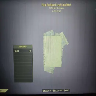 Backpack Lead Lined Mod Plan