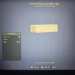 Enclave Plasma Gun Reflex Sight Mod