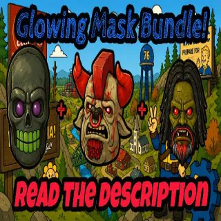 Glowing Bone head Mask + Glowing  Minotaur Mask + Glowing Bigfoot Mask