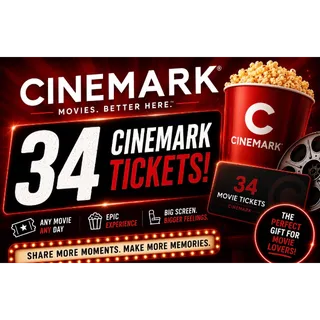 34 Cinemark Movie Tickets QR Code – No Expiration – Instant Delivery