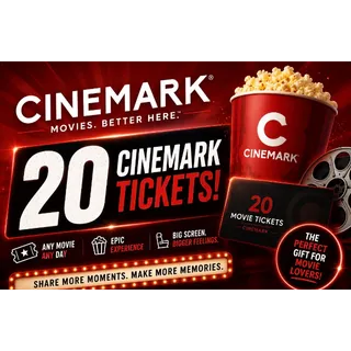 20 Cinemark Movie Tickets QR Code – No Expiration – Instant Delivery