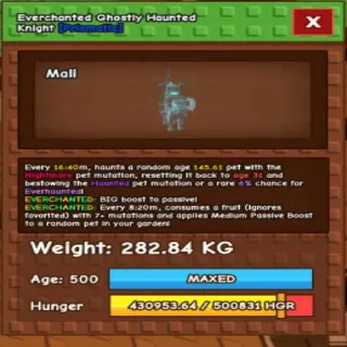 Ghostly Haunted Knight - Grow A Garden