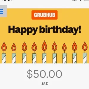 $50.00 Grubhub