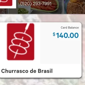 $140.00 Churrasco de Brasil