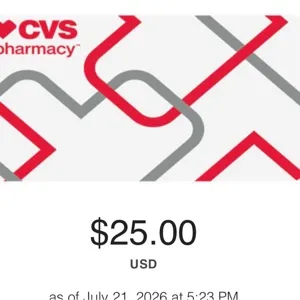 $25.00 Cvs 