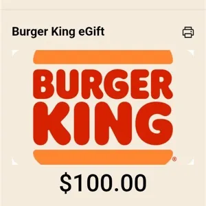 $100.00 Burger King