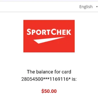 $50,00 Sportchek